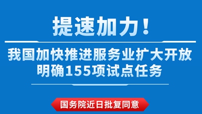图表：提速加力！我国加快推进服务业扩大开放明确155项试点任务